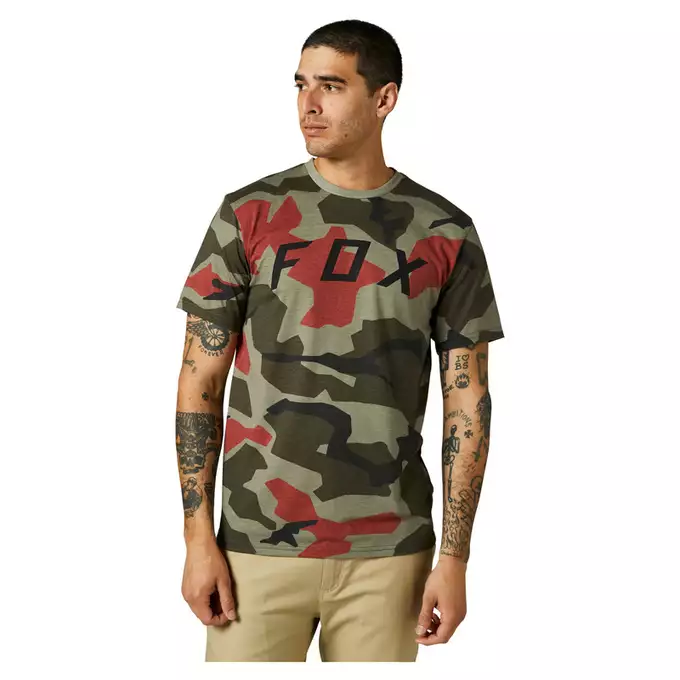 T-SHIRT FOX BNKR TECH GREEN CAMO - Wybierz rozmiar: M