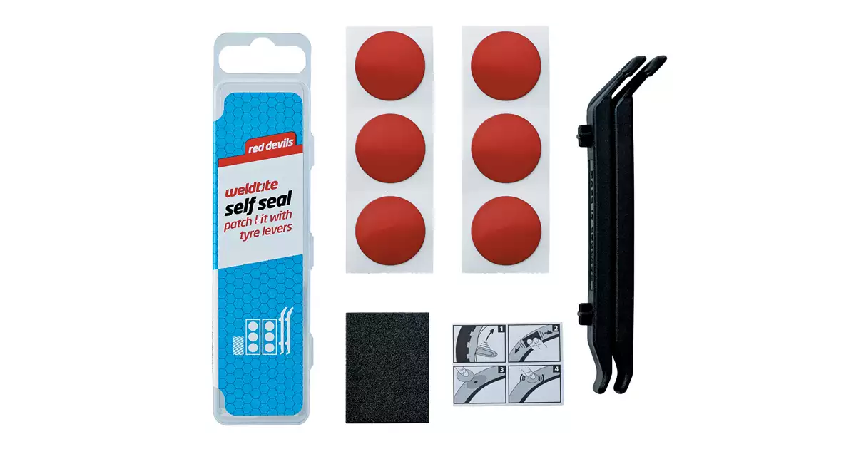 Zestaw WELDTITE PUNCTURE RED DEVILS SELF SEAL PATCH KIT 6x łatki