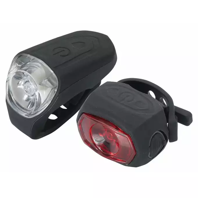 Zestaw lampki TORCH USB CYCLE LIGHT SET HIGH BEAMER 0.5W USB + TAIL BRIGHT 0.5W USB (+kabel usb) czarna gumowa